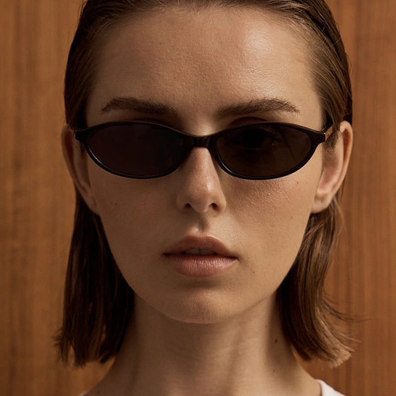 Slim Oval Acetate Sunglasses