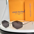 Rimless Geometric Sunglasses
