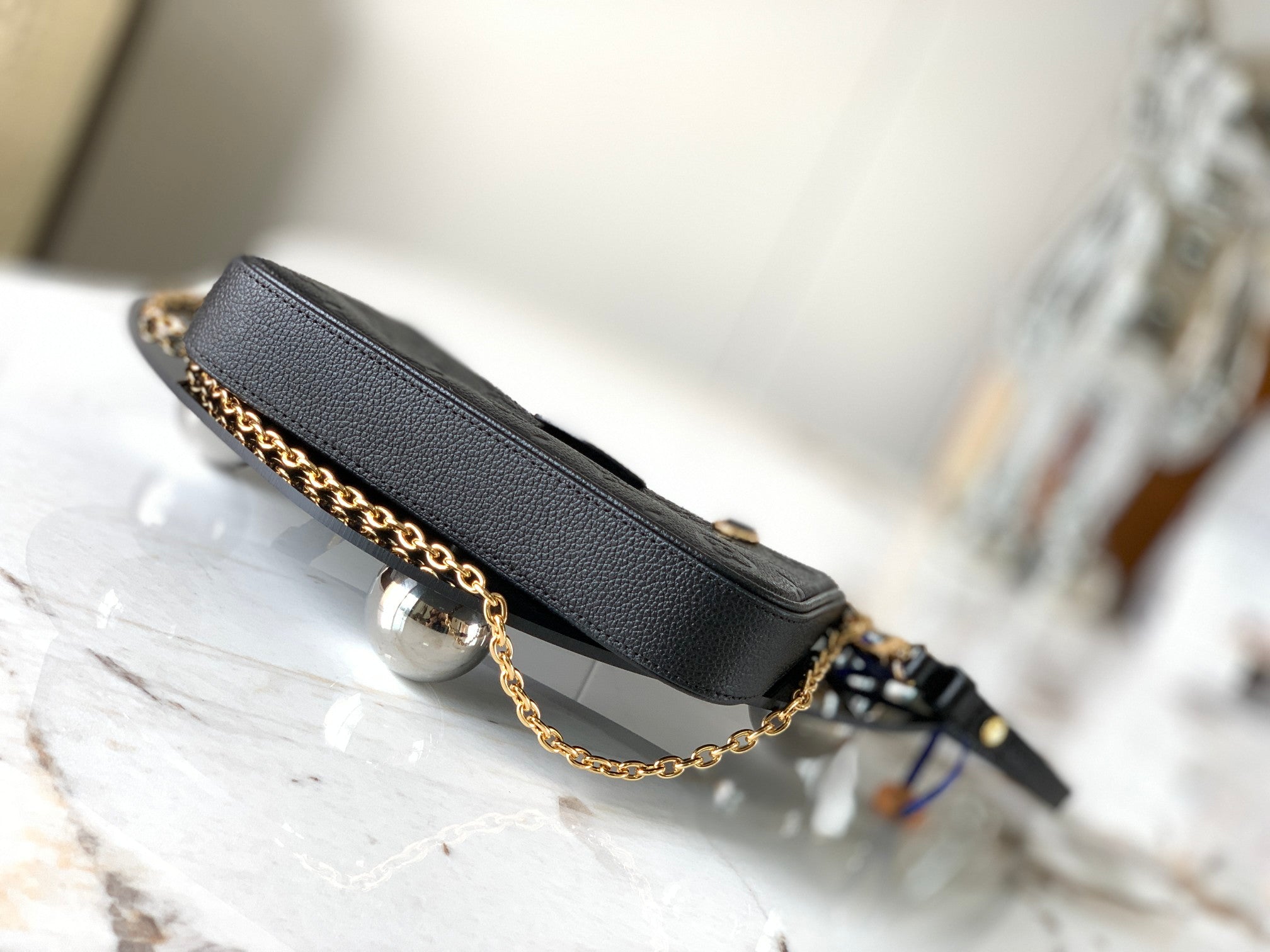 Embossed Leather Shoulder Bag
